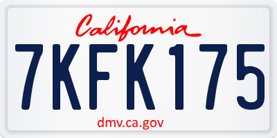 CA license plate 7KFK175