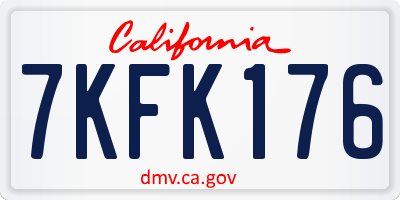CA license plate 7KFK176