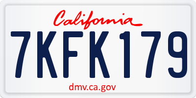 CA license plate 7KFK179