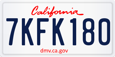 CA license plate 7KFK180