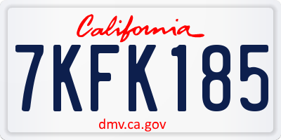 CA license plate 7KFK185