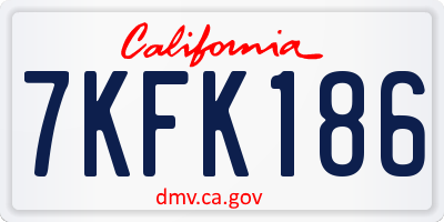 CA license plate 7KFK186