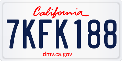 CA license plate 7KFK188