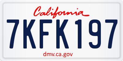 CA license plate 7KFK197