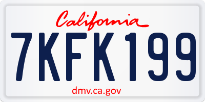 CA license plate 7KFK199