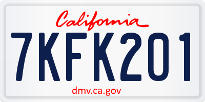 CA license plate 7KFK201