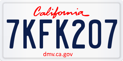 CA license plate 7KFK207