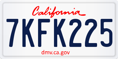CA license plate 7KFK225