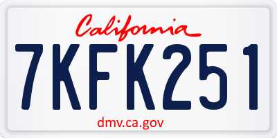 CA license plate 7KFK251