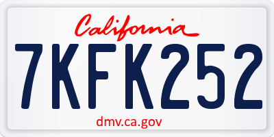 CA license plate 7KFK252