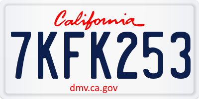 CA license plate 7KFK253