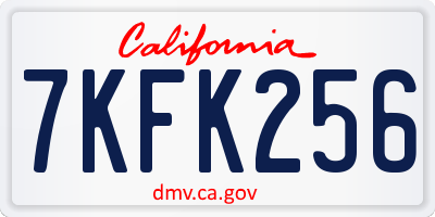 CA license plate 7KFK256
