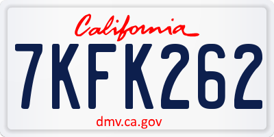 CA license plate 7KFK262