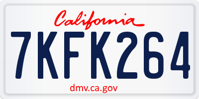 CA license plate 7KFK264