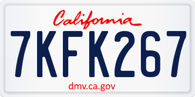 CA license plate 7KFK267