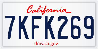CA license plate 7KFK269