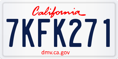 CA license plate 7KFK271