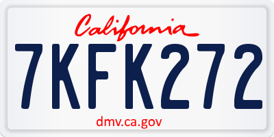CA license plate 7KFK272