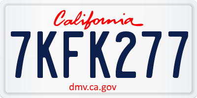 CA license plate 7KFK277