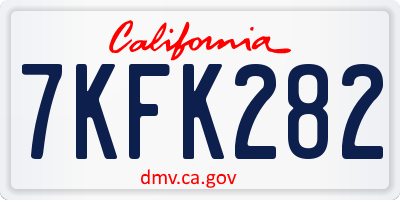 CA license plate 7KFK282