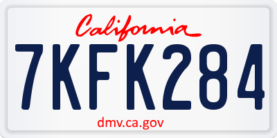 CA license plate 7KFK284