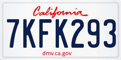 CA license plate 7KFK293