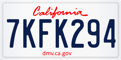 CA license plate 7KFK294