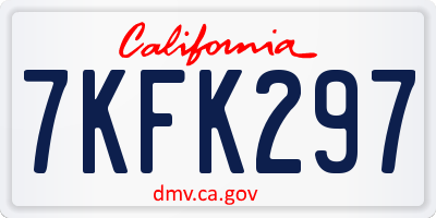 CA license plate 7KFK297