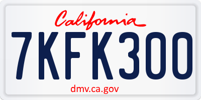 CA license plate 7KFK300