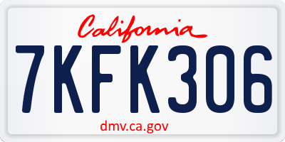 CA license plate 7KFK306