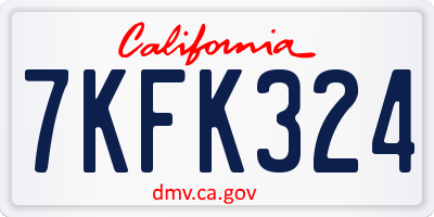 CA license plate 7KFK324