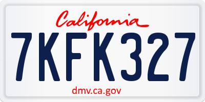 CA license plate 7KFK327