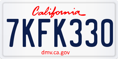 CA license plate 7KFK330