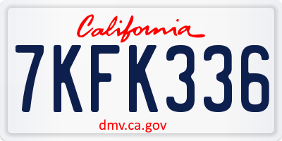 CA license plate 7KFK336