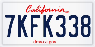 CA license plate 7KFK338