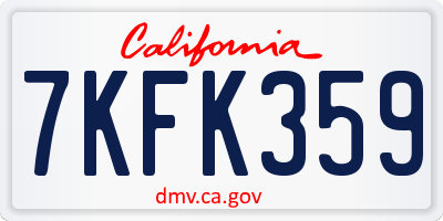 CA license plate 7KFK359