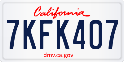 CA license plate 7KFK407