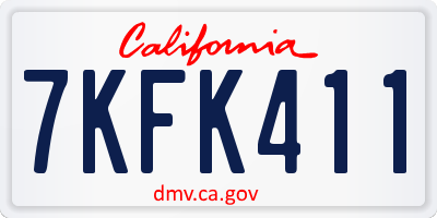 CA license plate 7KFK411