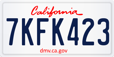 CA license plate 7KFK423