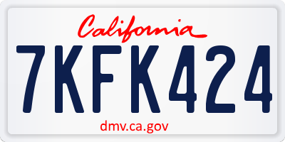 CA license plate 7KFK424