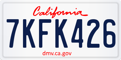 CA license plate 7KFK426