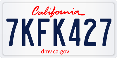 CA license plate 7KFK427