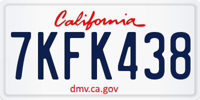 CA license plate 7KFK438