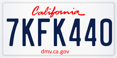 CA license plate 7KFK440