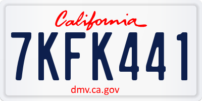 CA license plate 7KFK441