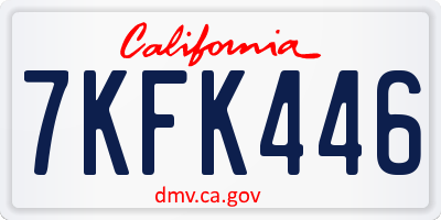CA license plate 7KFK446