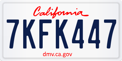 CA license plate 7KFK447