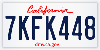 CA license plate 7KFK448