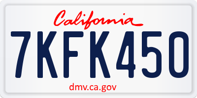 CA license plate 7KFK450