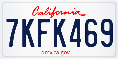 CA license plate 7KFK469
